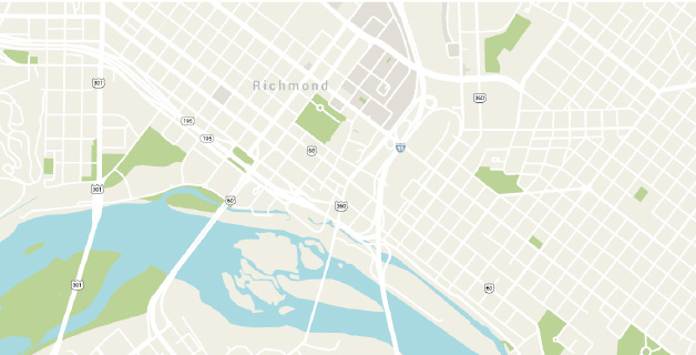 Map of South Side Chippenham Richmond, VA 
